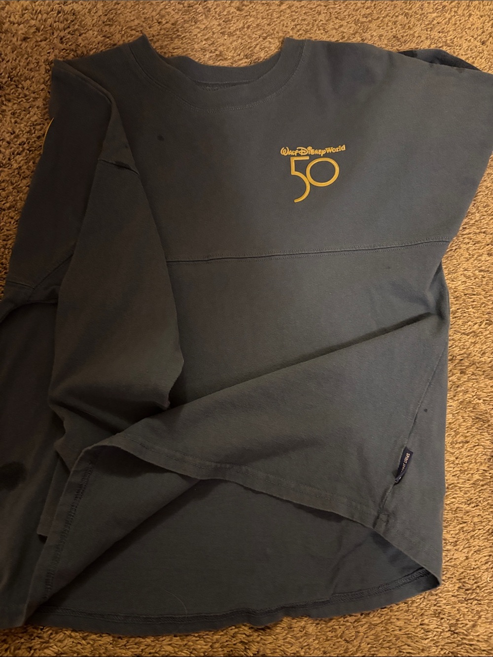 Disney Navy Long Sleeve Tee with Gold 50 Logo